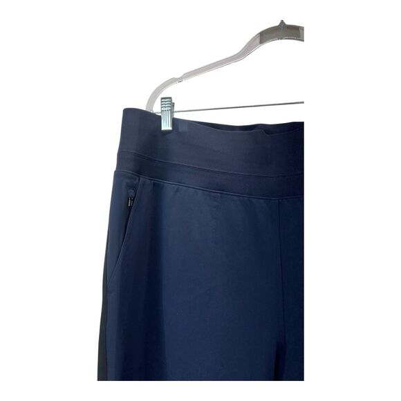 Athleta Venice Colorblock Navy Blue Black Wide Leg Track Pants SZ 2X - Picture 3 of 8